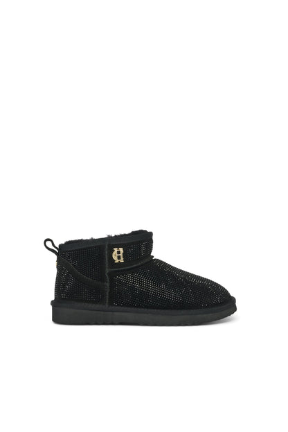 Ultra Mini Shearling Boot (Black Crystal)