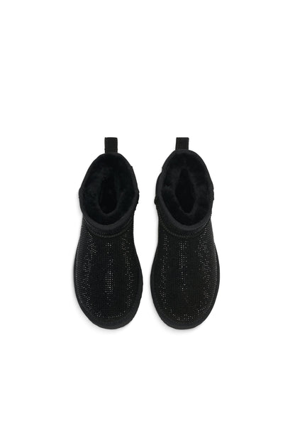 Ultra Mini Shearling Boot (Black Crystal)