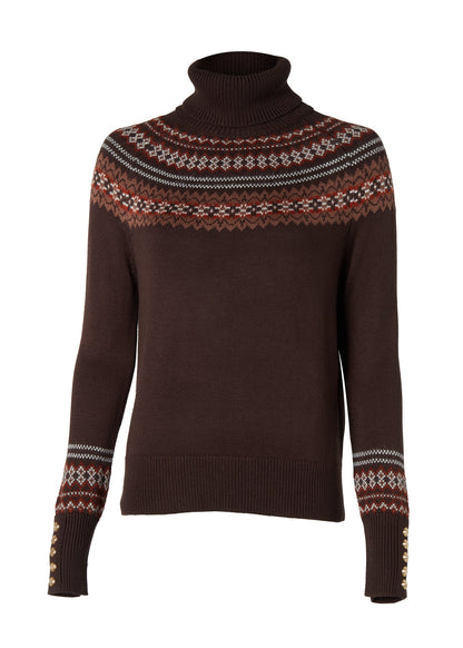 Whistler Roll Neck Knit (Chocolate)