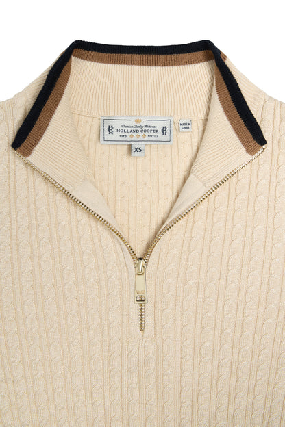 Zoe Quarter Zip Knit (Almond)