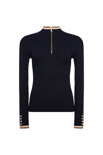 Zoe Quarter Zip Knit (Ink Navy)