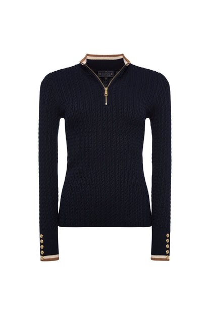Zoe Quarter Zip Knit (Ink Navy)