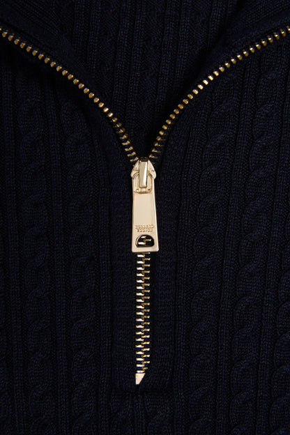 Zoe Quarter Zip Knit (Ink Navy)