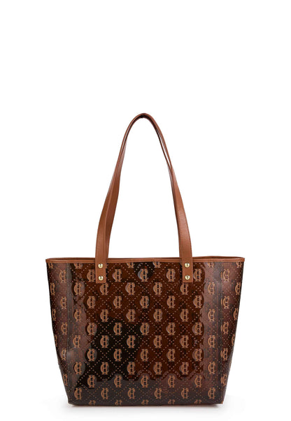 Monogram Clear Shopper (Tan Monogram)
