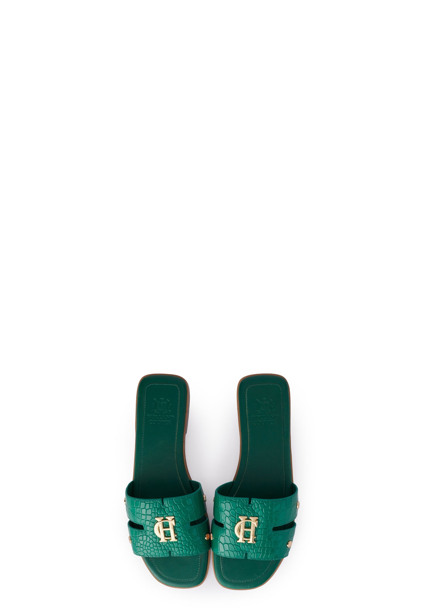 Monogram Slides (Jade Croc)