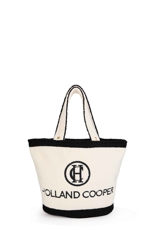 Paloma Towelling Tote (Ecru Black)