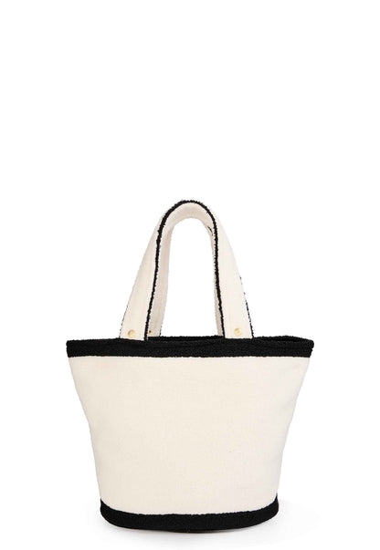 Paloma Towelling Tote (Ecru Black)