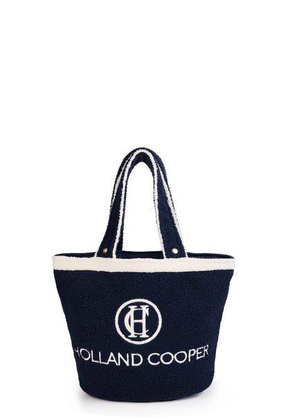 Paloma Towelling Tote (Navy Ecru)