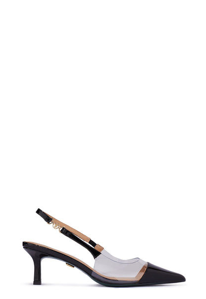 Regency Kitten Heel (Clear Black)