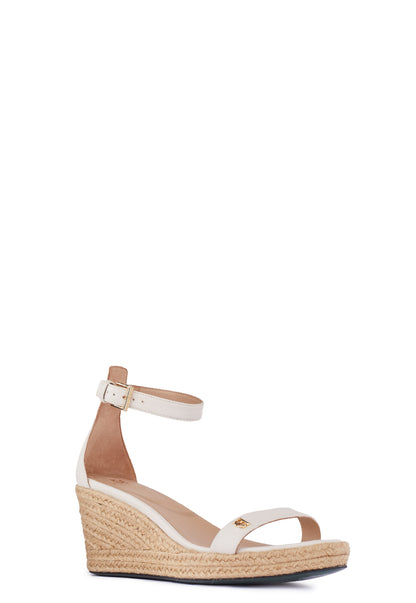 St Lucia Espadrille Wedge (Cream Leather)
