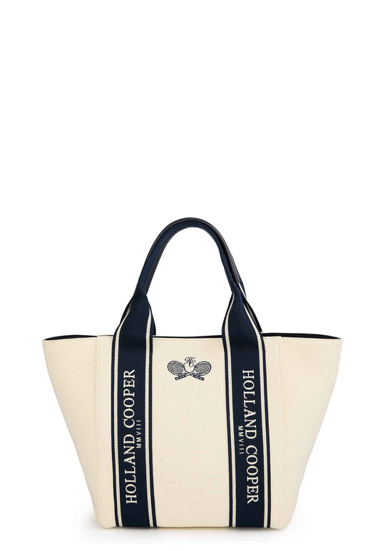 Racquets Tote (Ecru Navy)