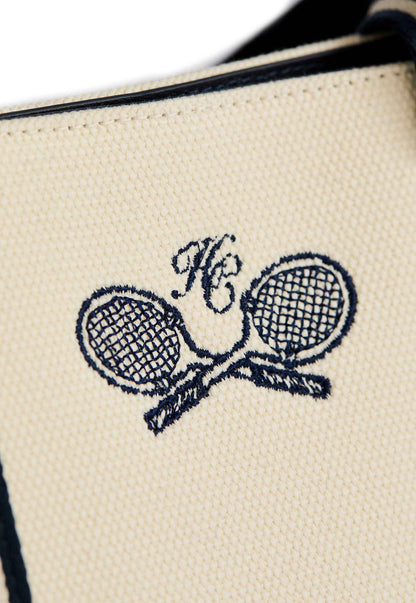 Racquets Tote (Ecru Navy)