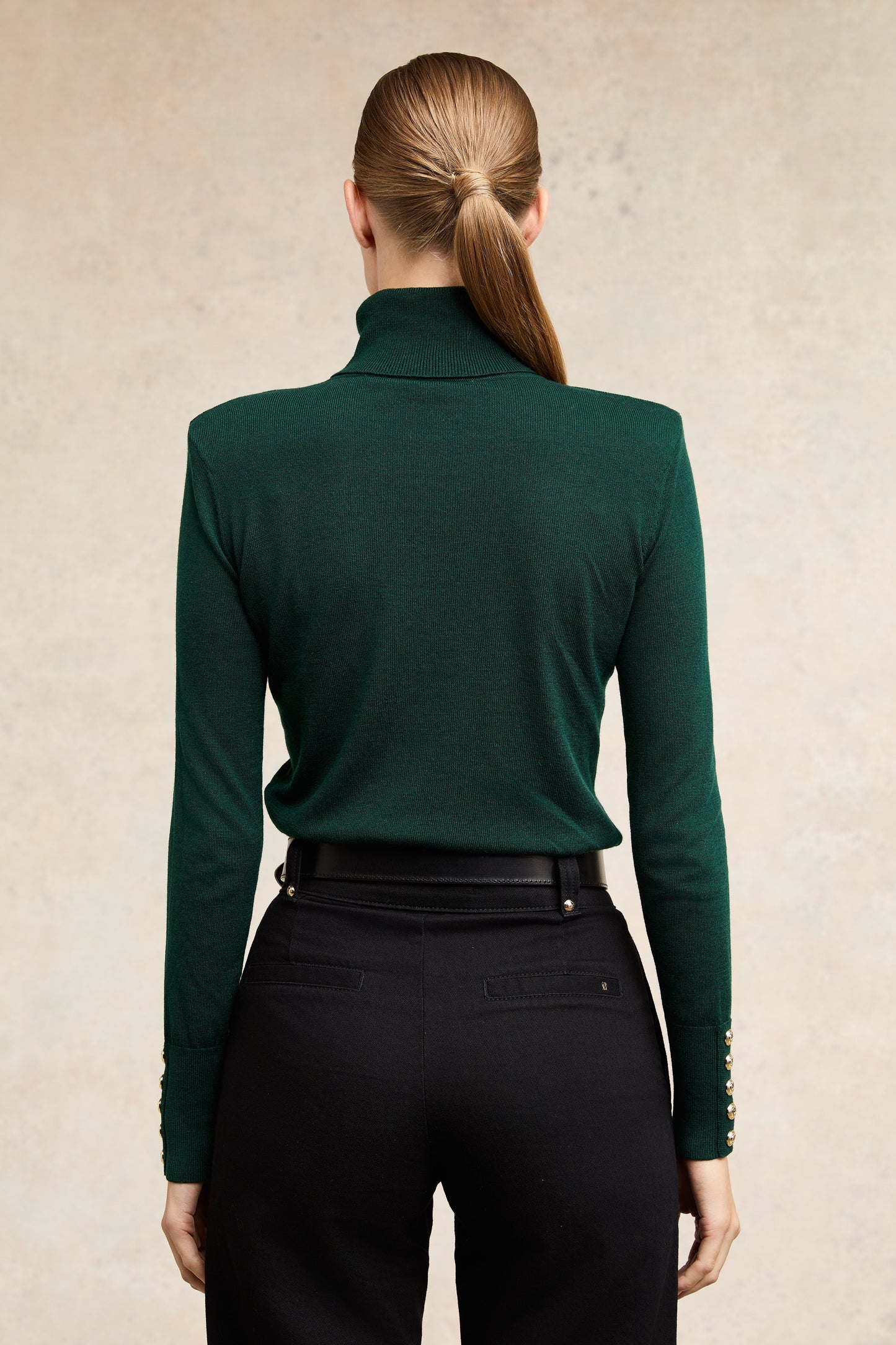 Victoria Cashmere Roll Neck (Emerald)