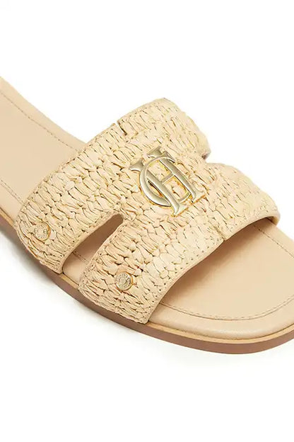 Monogram Slides (Natural Straw)