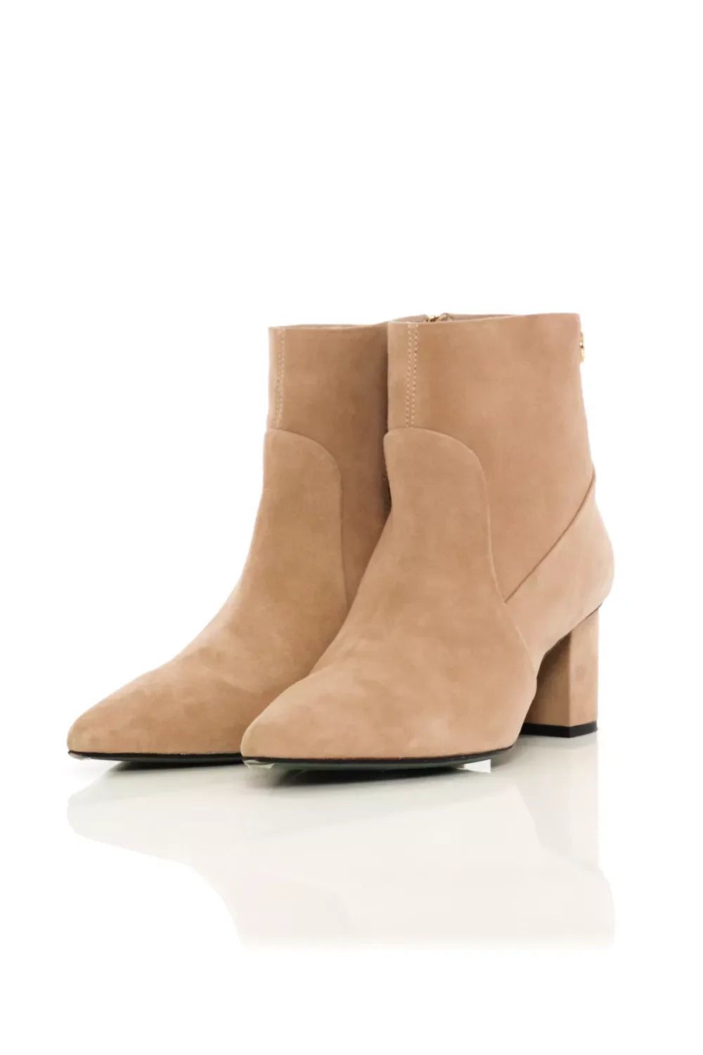 Regency Mid Heel Ankle Boot (Taupe Suede)