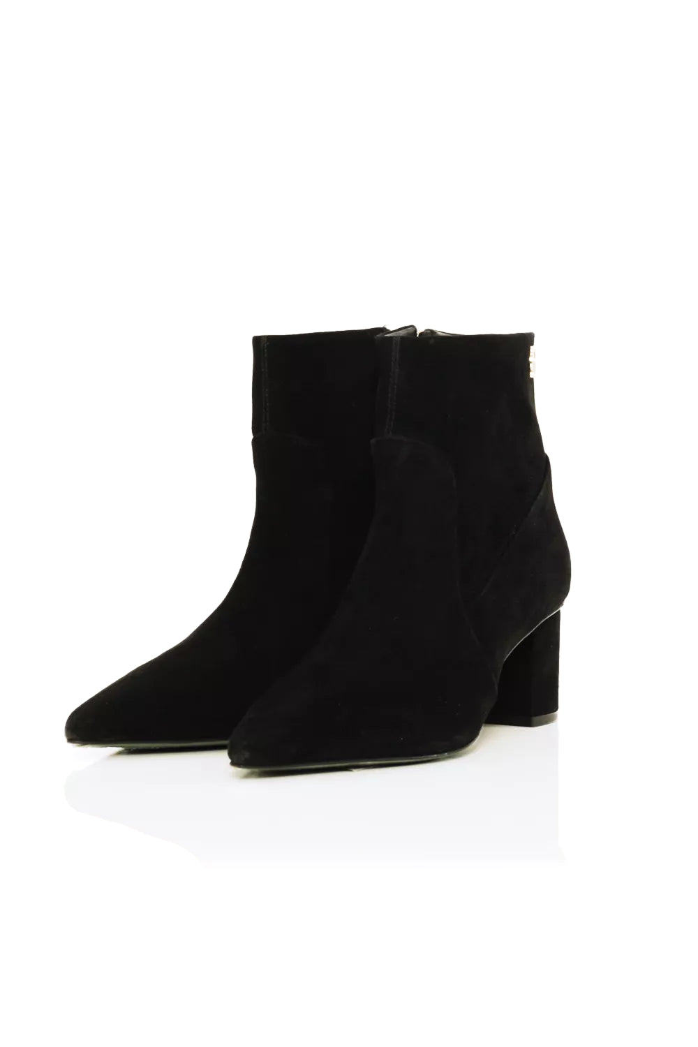 Regency Mid Heel Ankle Boot (Black Suede)