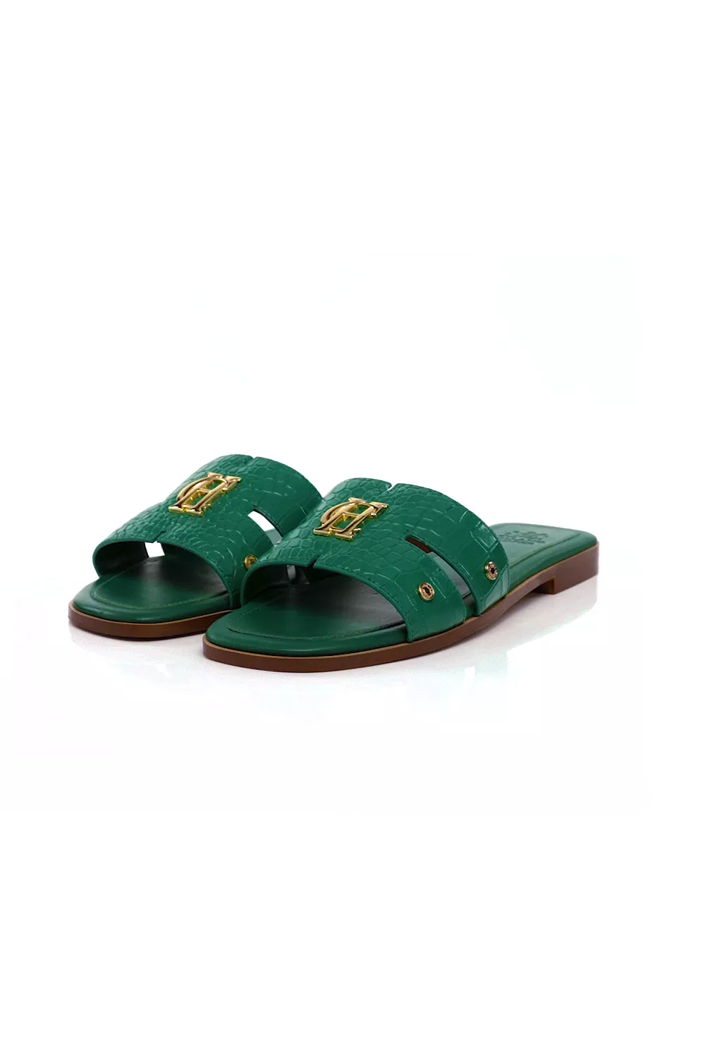 Monogram Slides (Jade Croc)