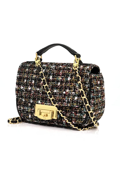 Boucle Crossbody Bag (Black Sparkle Boucle)