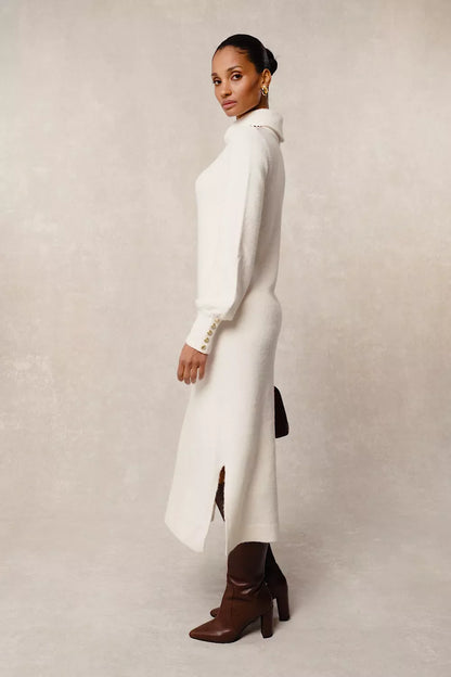 Berkeley Roll Neck Dress (Natural)
