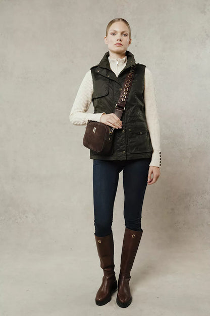 Alma Wax Gilet (Dark Olive)