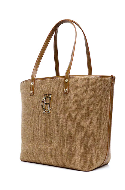 Kensington Tote Bag (Tan Herringbone)