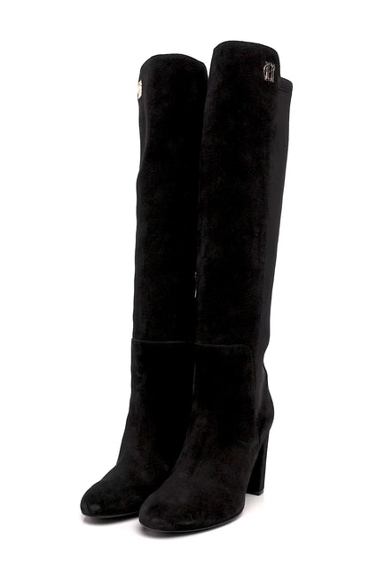 Albany Heeled Boot (Black Suede)