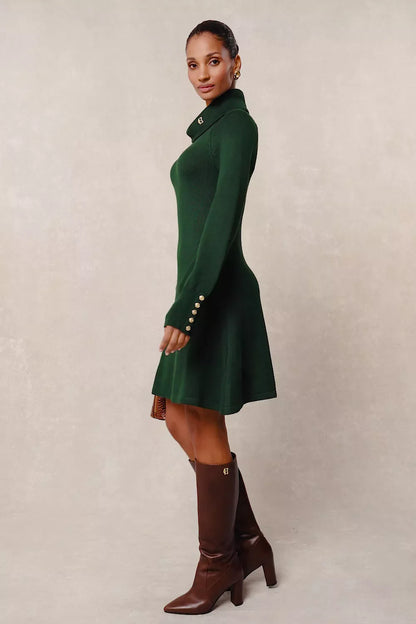 Chamonix Fit & Flare Dress (Deep Emerald)