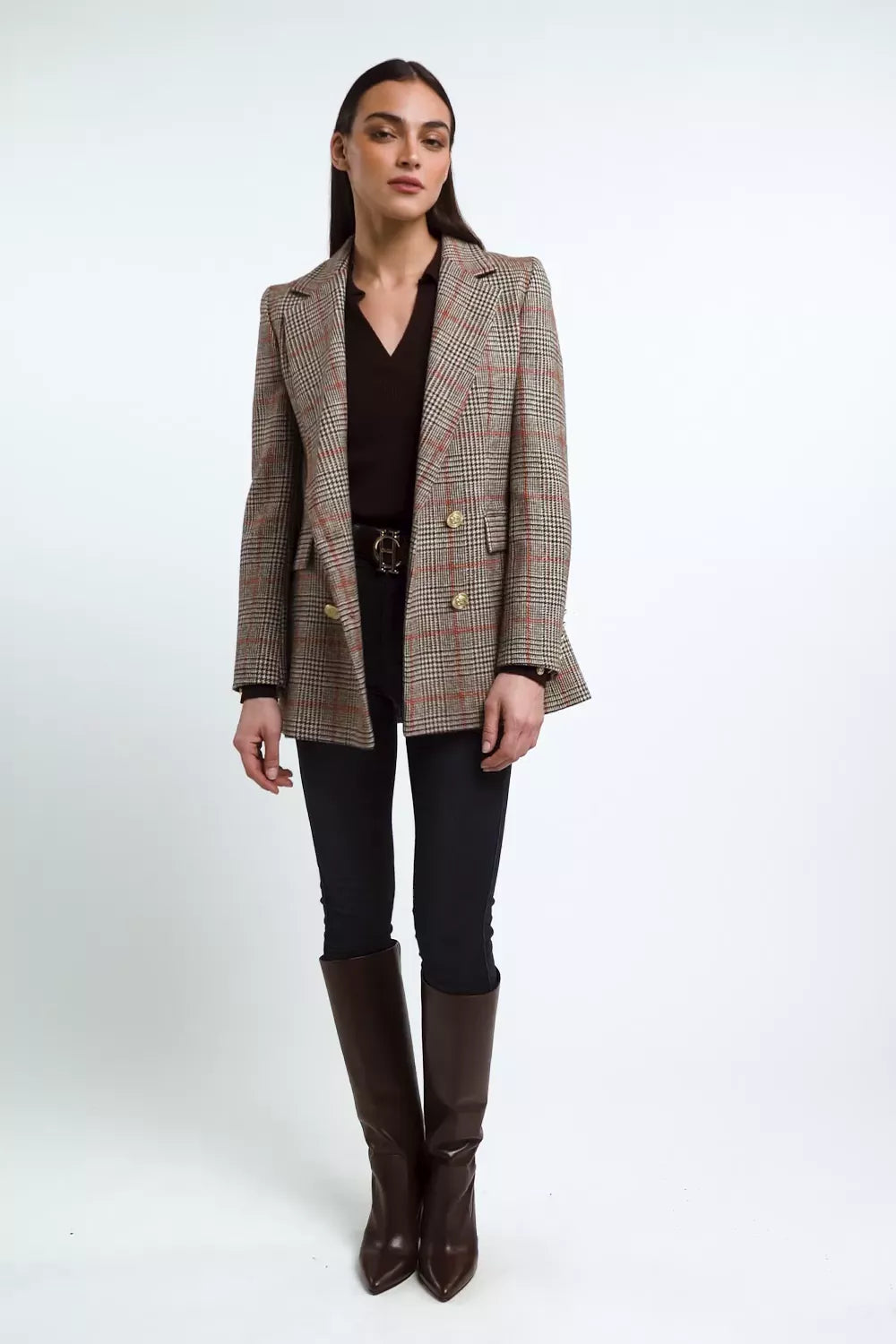 V-Neck Rib Top (Chocolate)