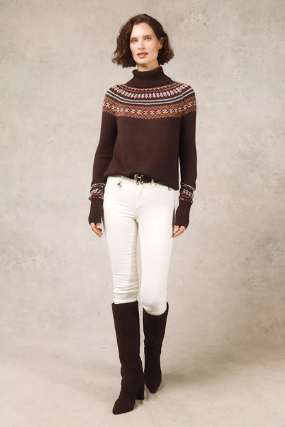 Whistler Roll Neck Knit (Chocolate)