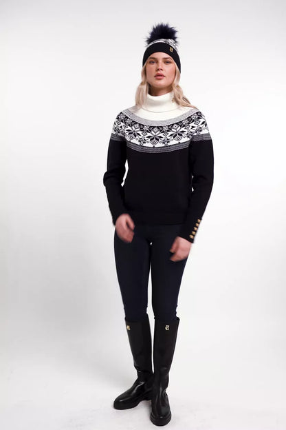 Beatrice Bobble Hat (Ink Navy Cream)