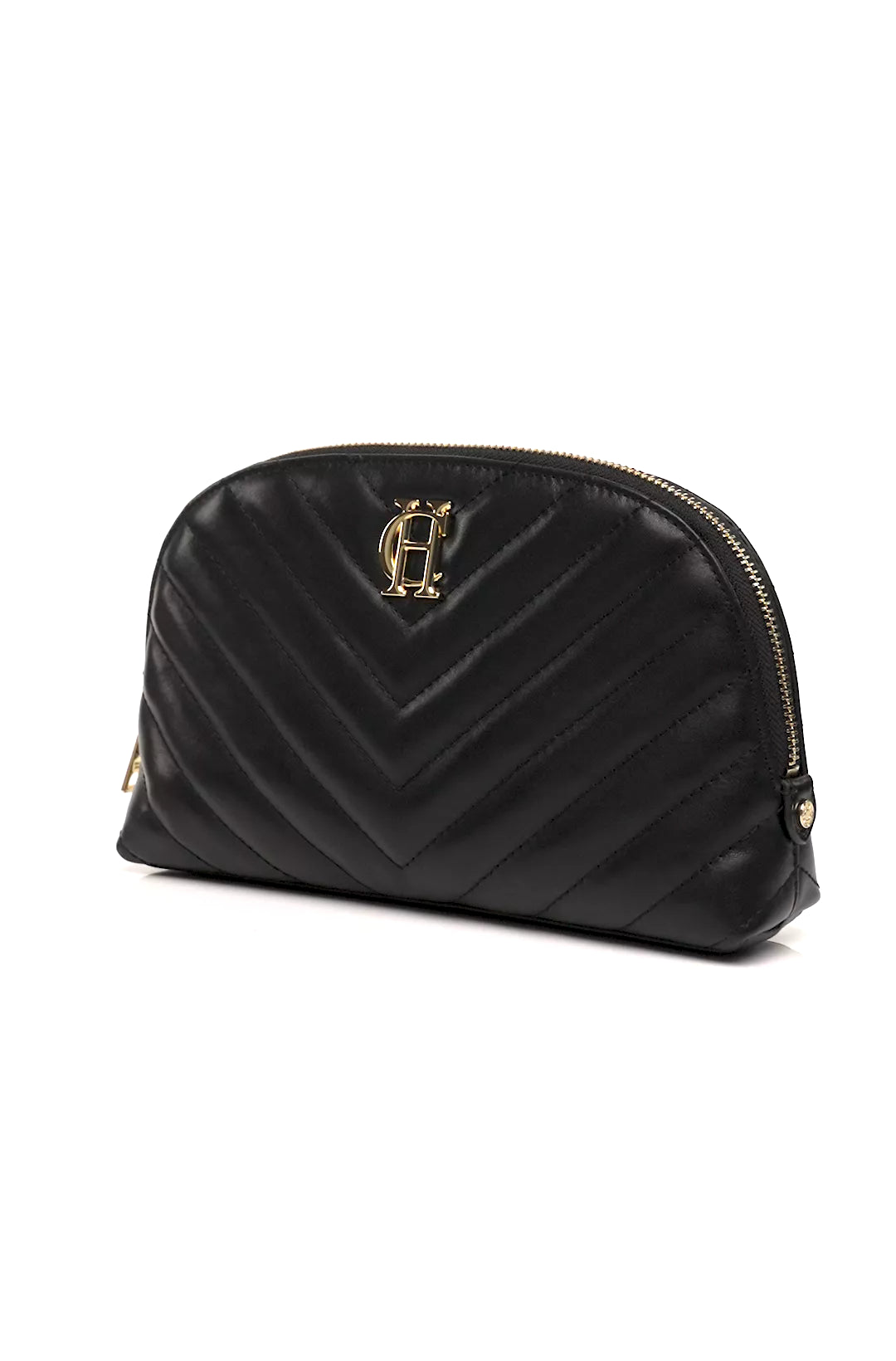 Chelsea Makeup Bag (Black Leather Quilt)