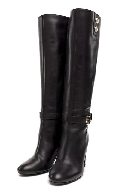 Marlborough Knee Boot (Black Leather)