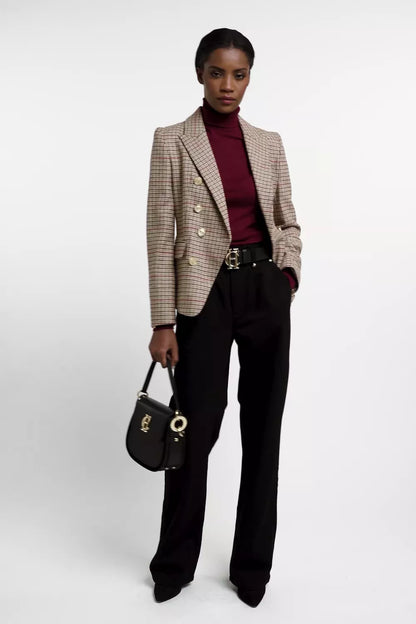 Buttoned Knit Roll Neck (Wine)